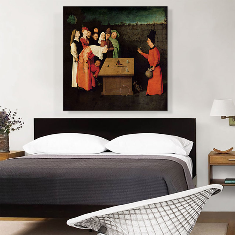" The Conjurer 1502 " by Hieronymus Bosch Painting Print, 36" H x 36" W x 0.75" D