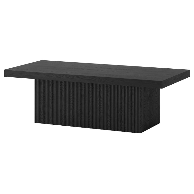 Karyme 48" Wide Rectangular Coffee Table, Black Grain