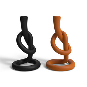 2 Piece Resin Tabletop Candlestick Set