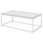 Table basse en chêne clair et chrome avec base ouverte