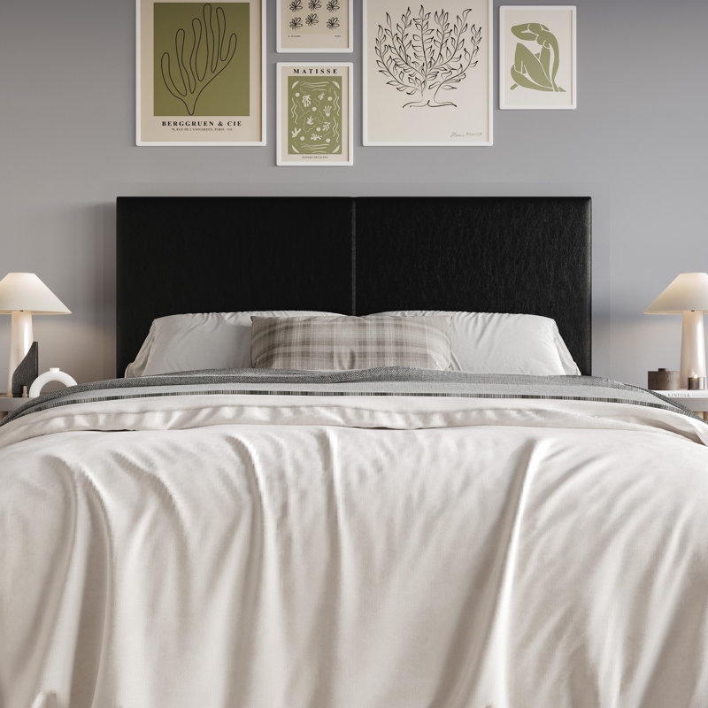 Camisha Upholstered Headboard, Black, Queen