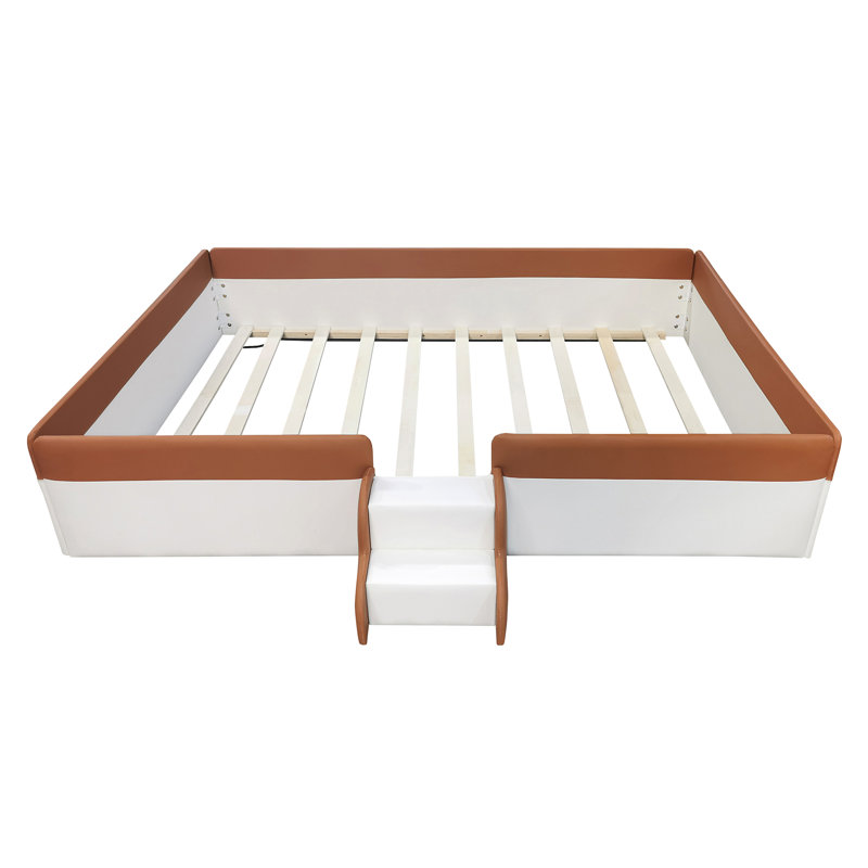 Floor Upholstered Bed With Stairs