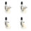 Nylon Swivel Expanding Stem Caster Set with 2 Lock Brake