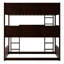 Triple lit superposé, simple au-dessus de simple, bois d'hévéa, détachable, avec échelles pour lit mezzanine et garde-corps