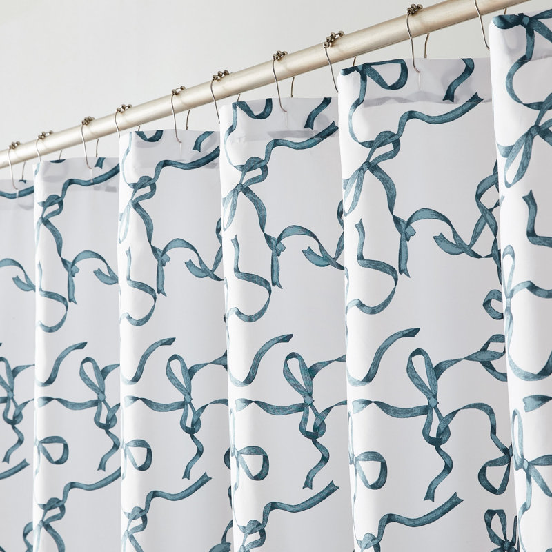 Rideau de douche Bow, Blanc / Bleu