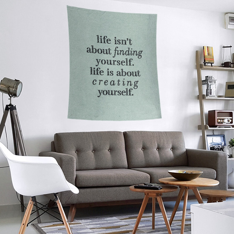 Tapisserie en polyester à créer vous-même quote, H 104 po x l 88 po, Vert / noir