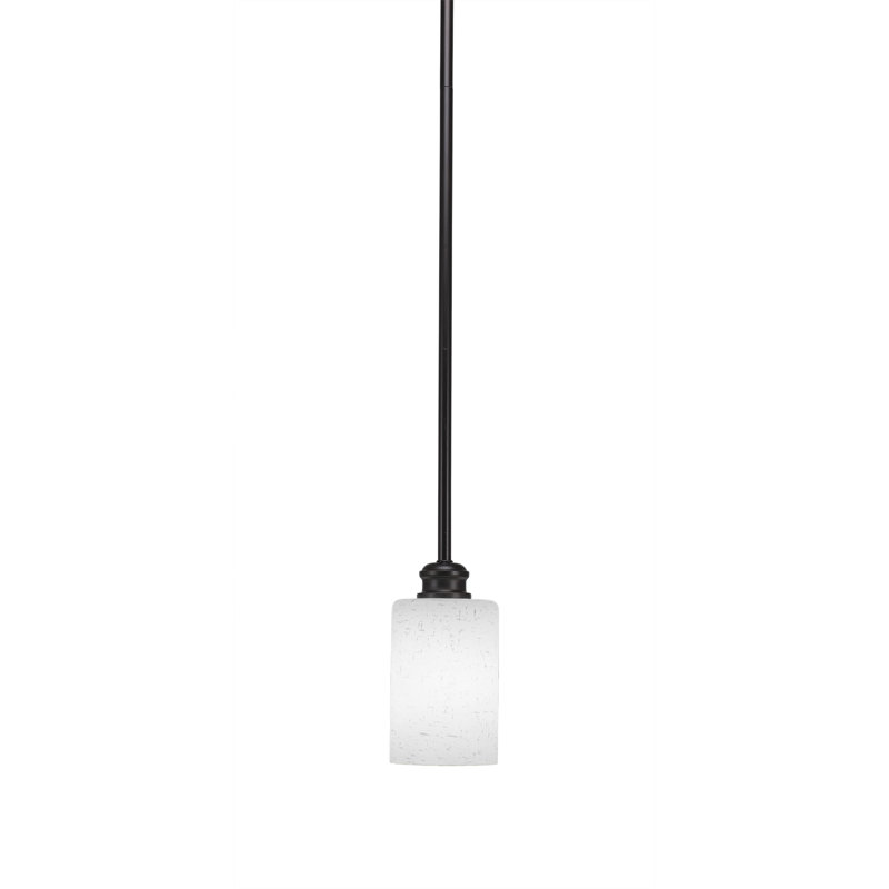 Mini-luminaire suspendu à tige suspendue au fini espresso avec verre mousseline blanc 4 po Edge