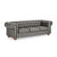 Canapé Chesterfield capitonné rembourré 3 places en polyuréthane avec accoudoirs cloutés