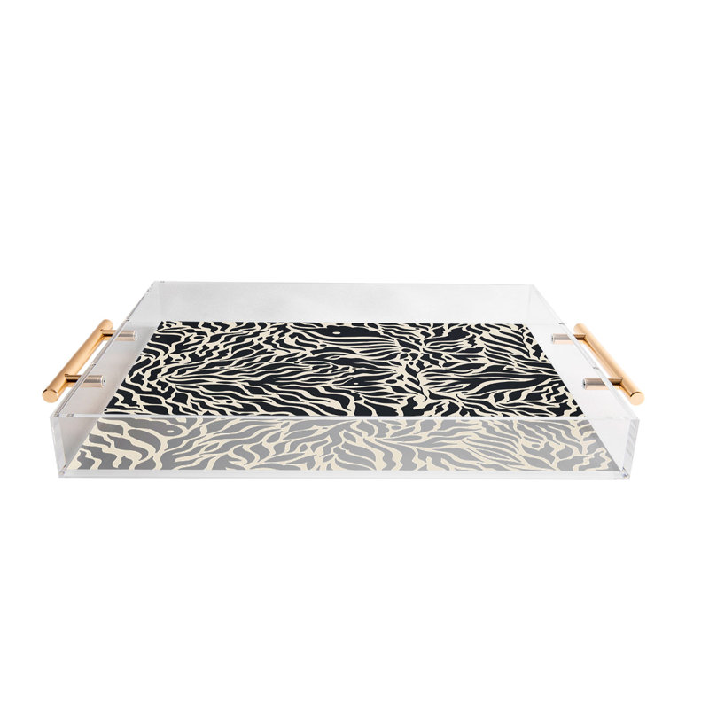 Cassidy Rae Marietta Swiss Cross Remix Acrylic Tray, Floral, Black