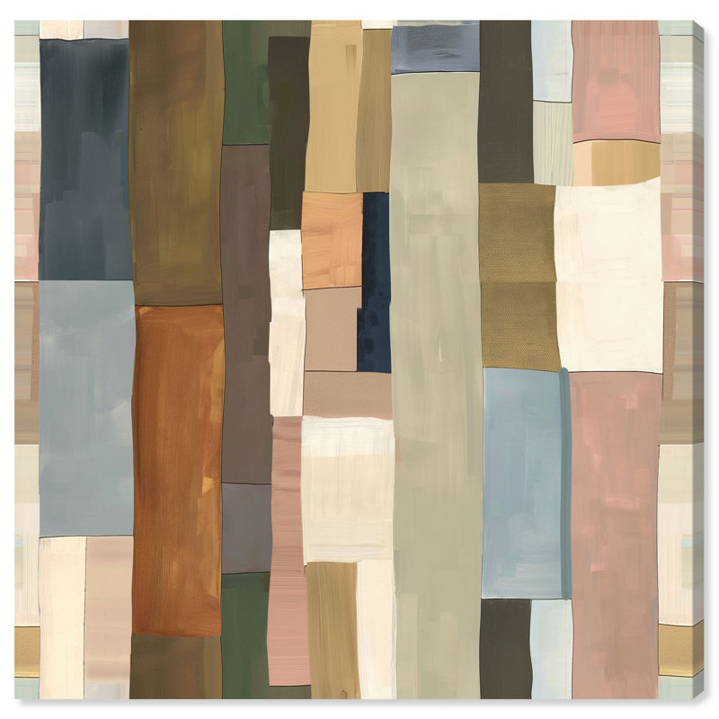 Woven Earthscape Canvas Abstract Print by Oliver Gal, Black Frame, 12 x 12, 12"H x 12"W, Canvas Unframed
