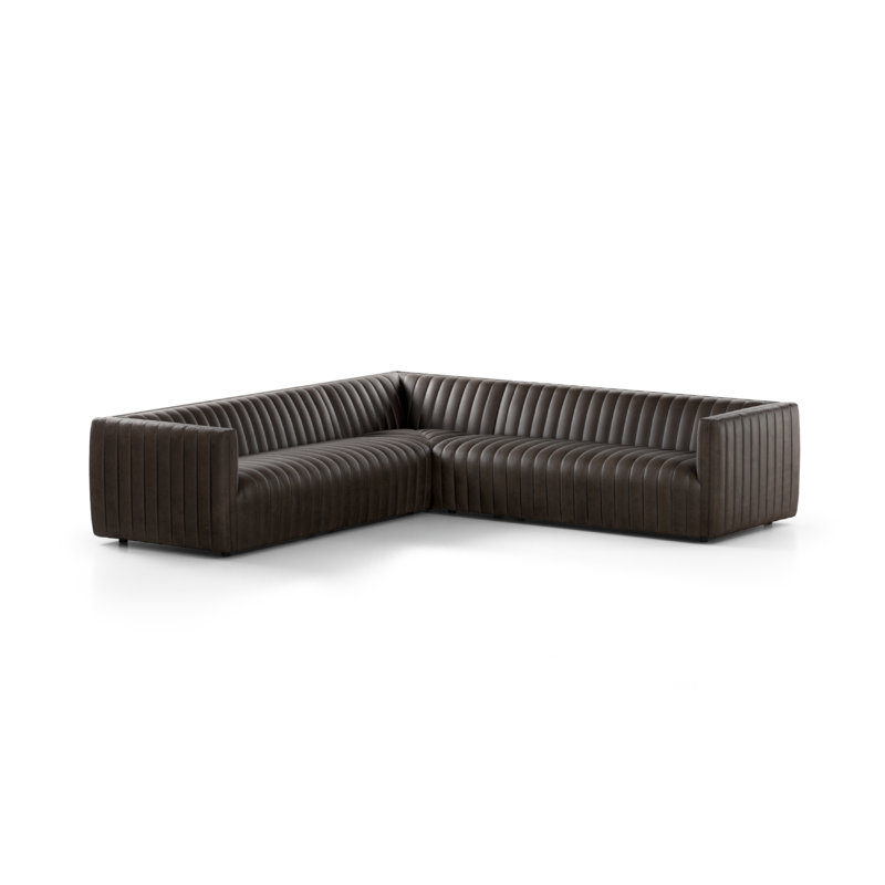 Augustine Sectional, Deacon Wolf Genuine Leather