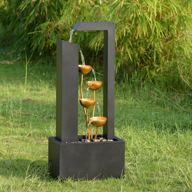 Outdoor Metal Fountain, Black