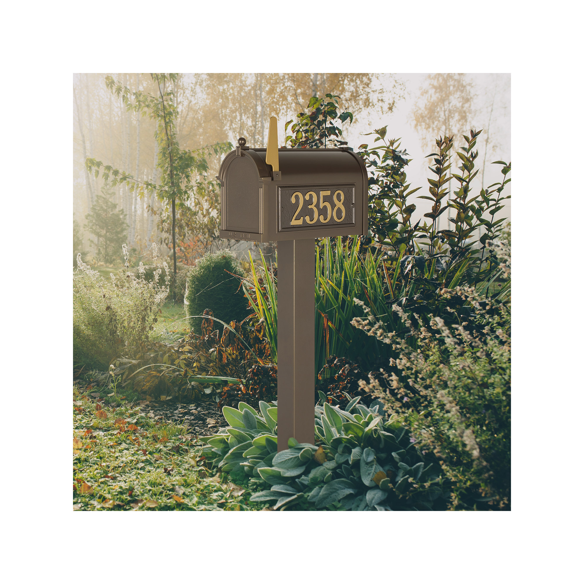 Premium Package Post Mounted Mailbox, Yes, Bronze