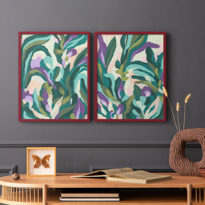 Jungle Wave I - reproduction encadrée de qualité supérieure - prête à être accrochée - aucun clou requis - aucun clou requis
