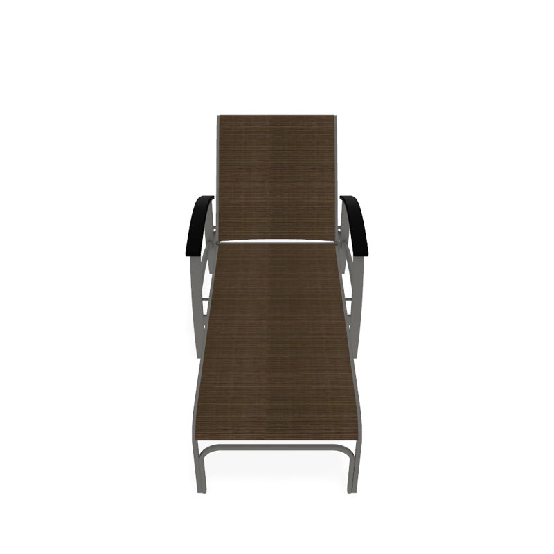 Belle Isle Outdoor Chaise Lounge, Bark Performance, Black P70, Textured Snow