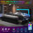 Upholstered Platform Bed with 4 Large Storage Drawers, RGB LED lights, Charging Station, Adjustable Headboard, Easy Assembly-441463676-444370514