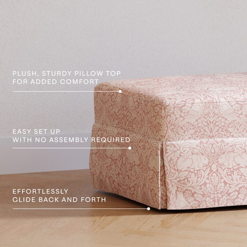 Morris & Co. x Namesake Crawford Gliding Ottoman, Pure Brer Rabbit in Rose
