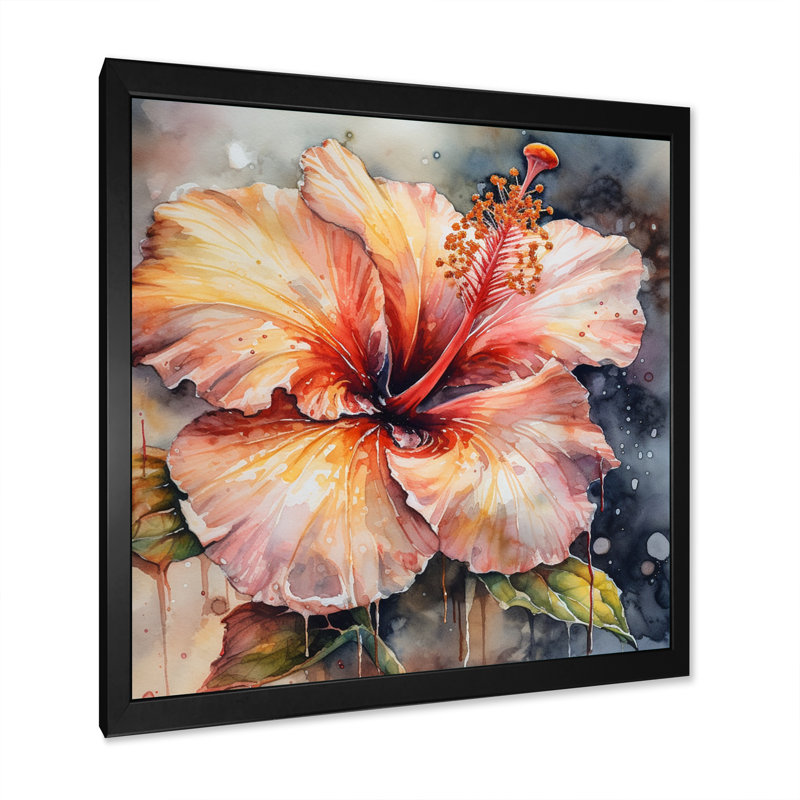 Rudaigh Hibiscus Euphoria I sur impression sur toile, Cadre photo noir, H 16 po x l 16 po x P 1 po