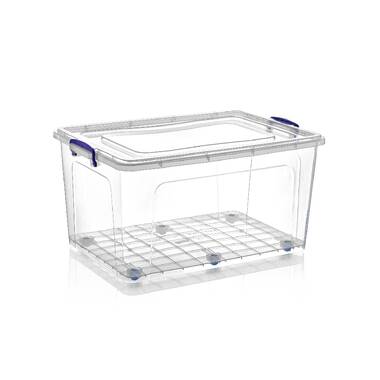 Sterilite 160 qt Latching Stackable Wheeled Storage Box Container w/ Lid, 2 Pack