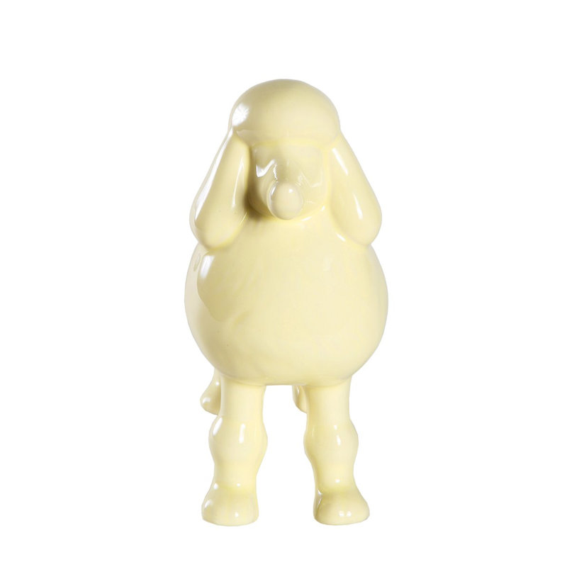 Figurine Rideau, Jaune lustré, H 10 po x l 8,74 po x P 4,13 po, Caniche