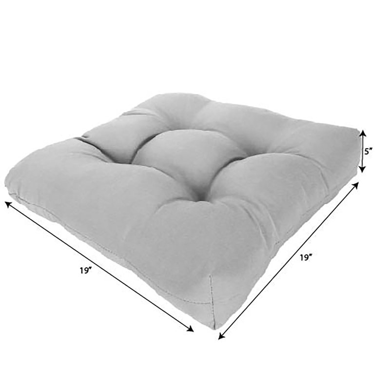 19" x 19" Outdoor Wicker Seat Cushion (Set of 2), Gray