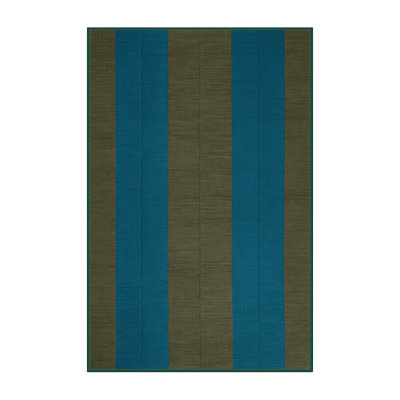 Machine Washable Checkered Green Area Rug