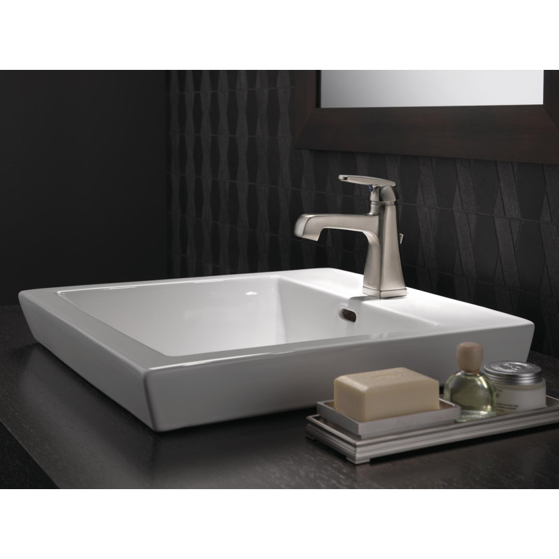 Robinet de salle de bain monocorps avec drain Ashlyn, robinet de salle de bain à poignée simple, Acier inoxydable Brilliance