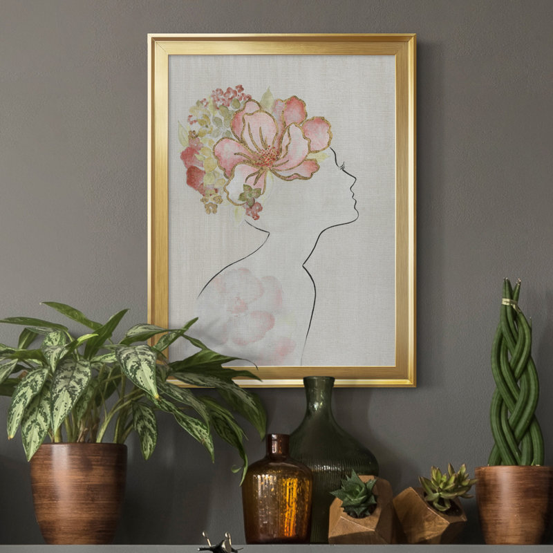 Fashion Fashion Silhouette I - peinture sur toile encadrée, Or, H 22,5 po x l 30,5 po x P 1,5 po