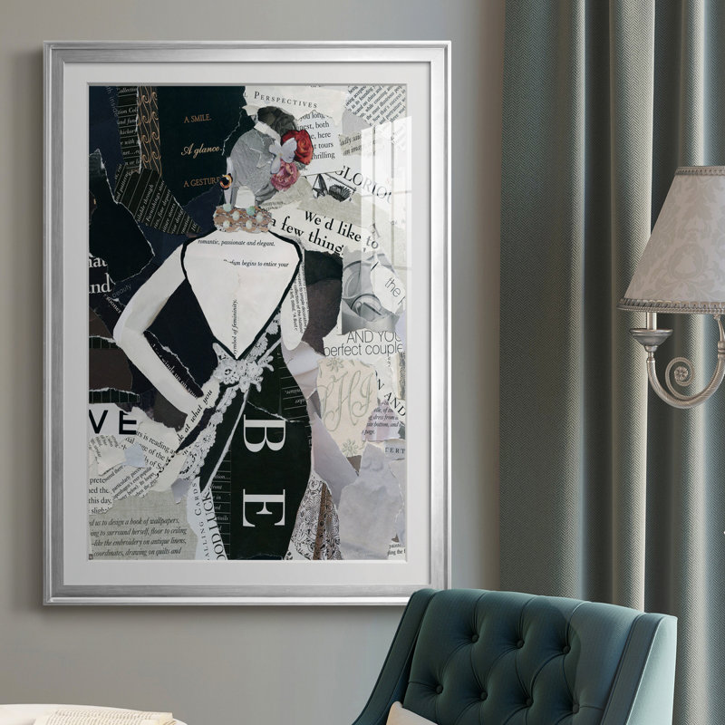 Fashion Mosaic II - peinture encadrée, Argent, H 30,5 po x l 42,5 po x P 1,5 po