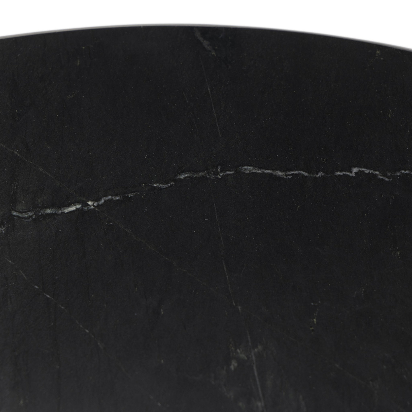 Calila 38'' Round Marble Dining Table, Black Marble/Dark Kettle Black