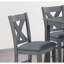 Table de salle à manger grise de style moderne 6X chaises 7Pcs hauteur de comptoir ensemble de coussin siège clouté X-Cross dossier meubles de salle à manger