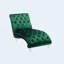 Chaise longue en velours capitonnée à boutons capitonnés-129598825