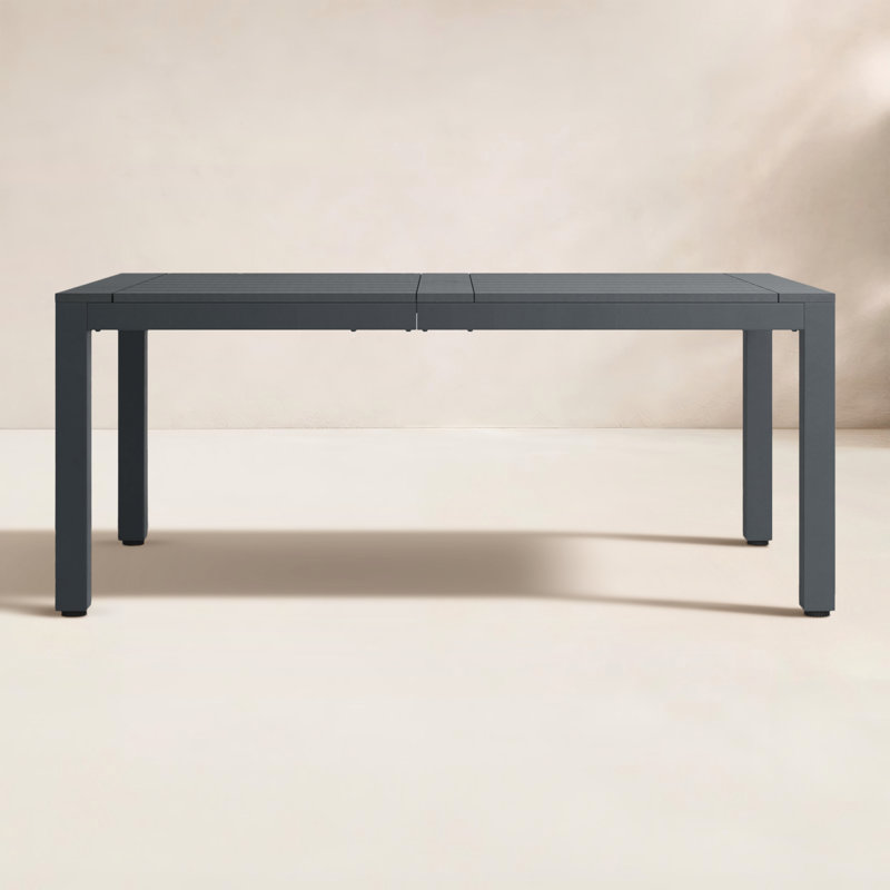 Willadeene Nantucket 71''W Rectangular Outdoor Patio Dining Table With Umbrella Hole