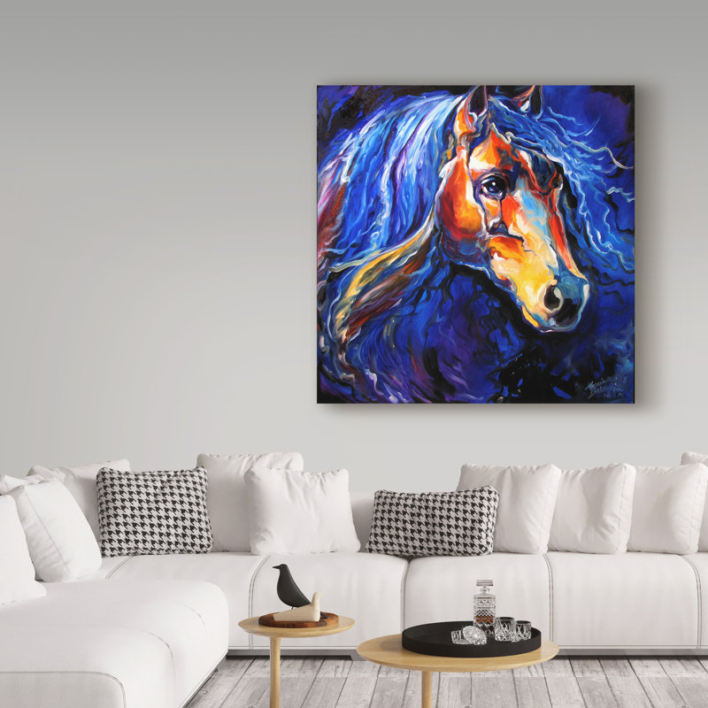 Duniya «Friesian Night», reproduction de peinture acrylique sur toile tendue, H 35 po x l 35 po x P 2 po