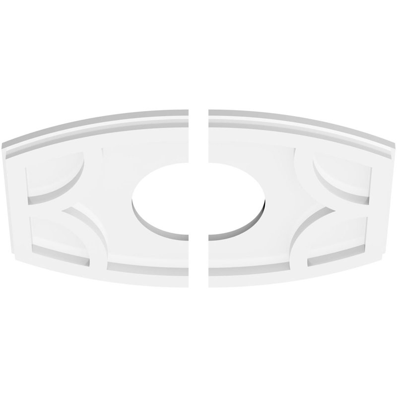 16"W x 10 5/8"H x 5"ID x 8 1/2"C x 1"P Kailey Architectural Grade PVC Contemporary Ceiling Medallion, Two Piece