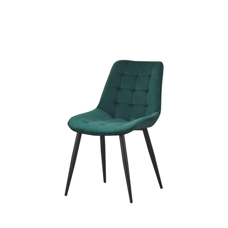 Hindman 46cm H Velvet Upholstered Side Chair in Grey, Green