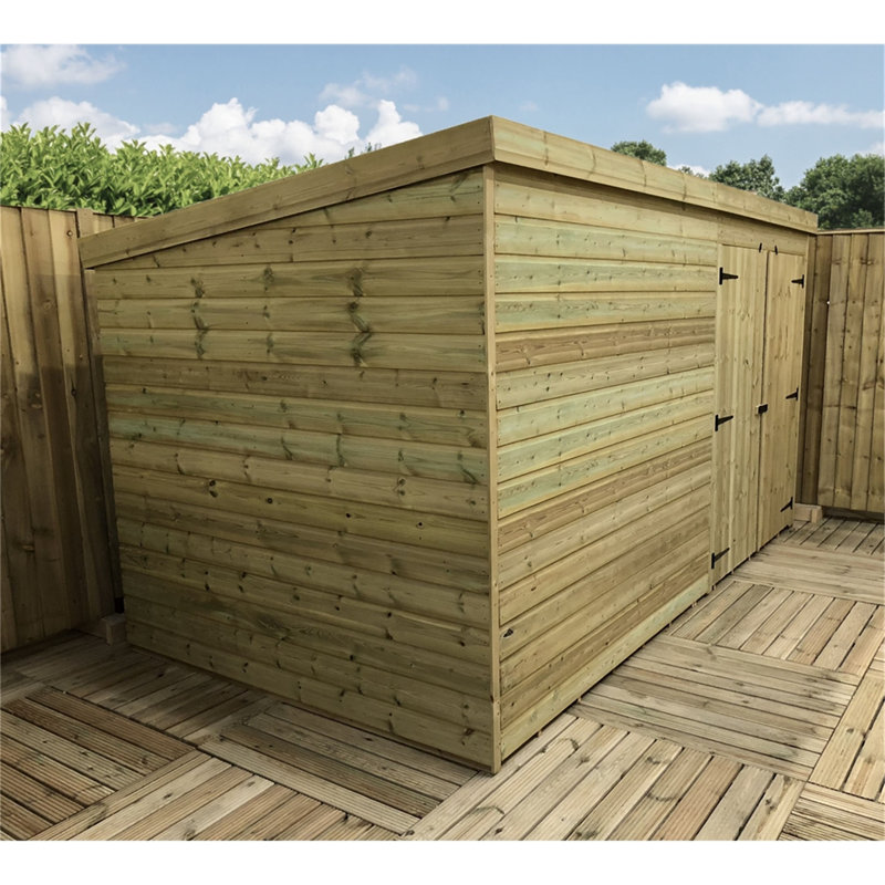 Shadow 14 ft. W x 5 ft. D Solid Wood Garden Shed