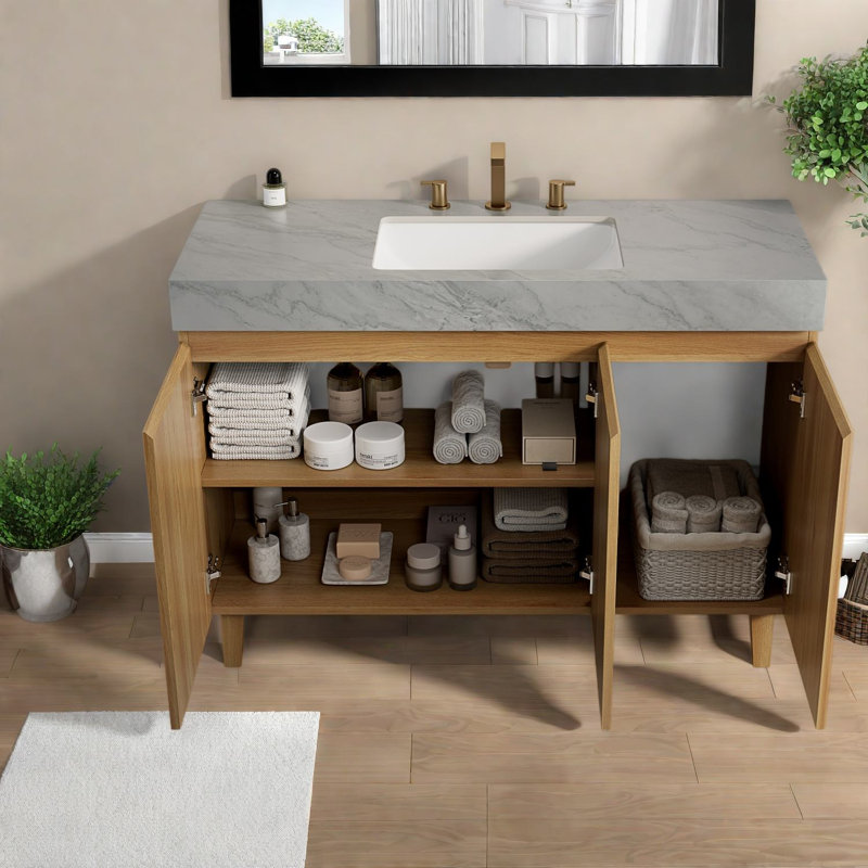 Meuble-lavabo moderne (avec meuble-lavabo et lavabo) avec rangement