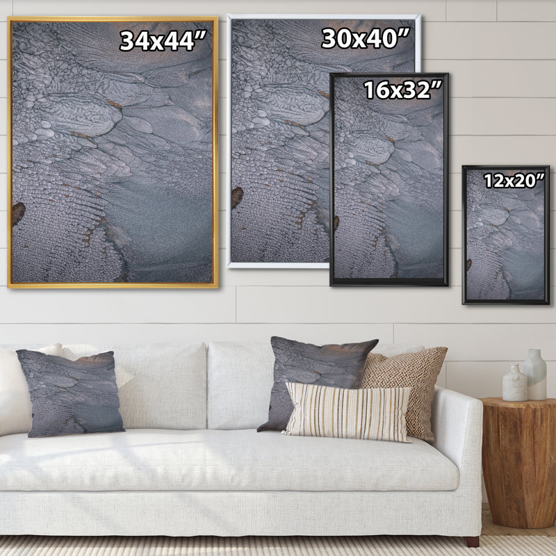 «Dramatic Grey», art mural moderne sur toile, H 20 po x l 12 po x P 1 po, Cadre flottant noir