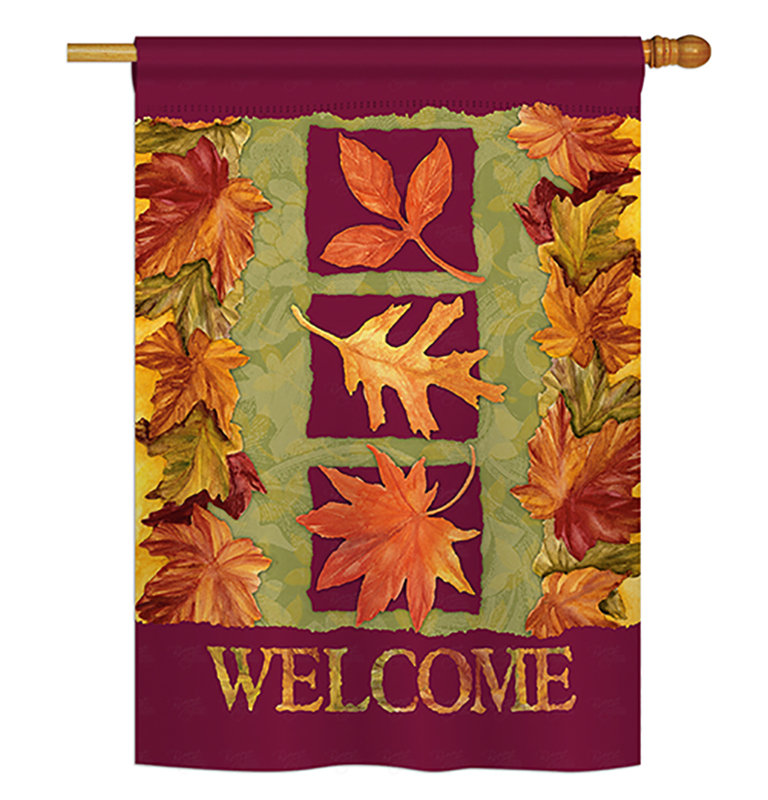 3 côtés en polyester de 2 côtés 40 x 28 po de chute drapeau de jardin