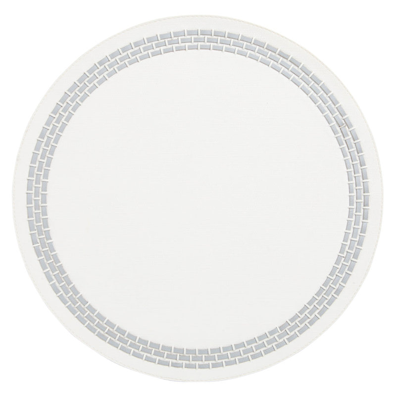 June Vinyl Round Placemats, Gray