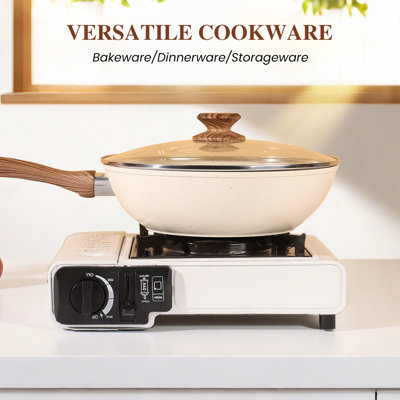 Aluminum Non Stick Cookware Set with Detachable Handle, 17 Piece Pots and Pans Set, Oven Safe