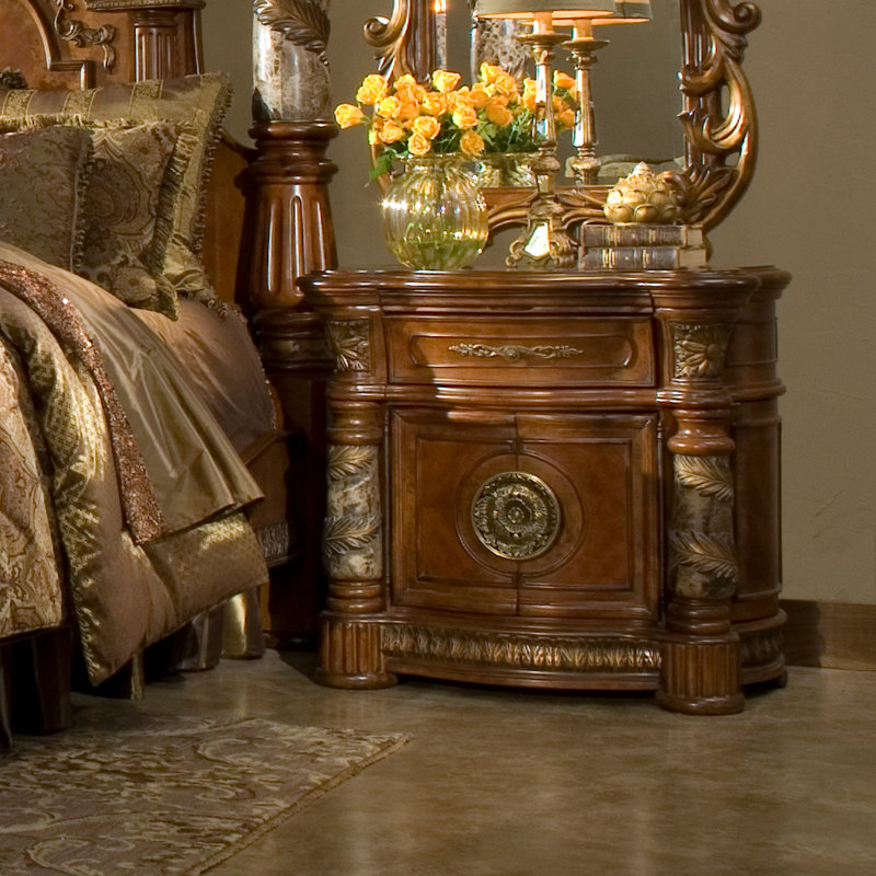Villa Valencia Brown Solid Wood Bedside Chest
