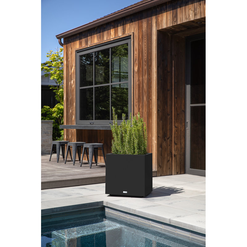 Block Series Cube Planter, Black, 22.25" H x 21" W x 21" D