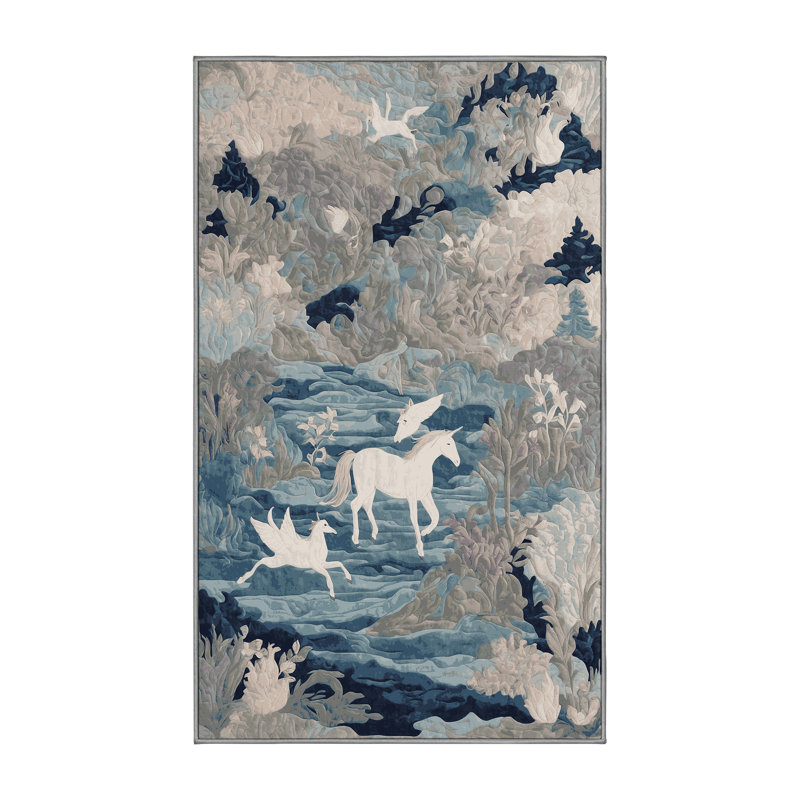 Tapis gris soyeux et moelleux, Rectangle 7 pi x 9 pi