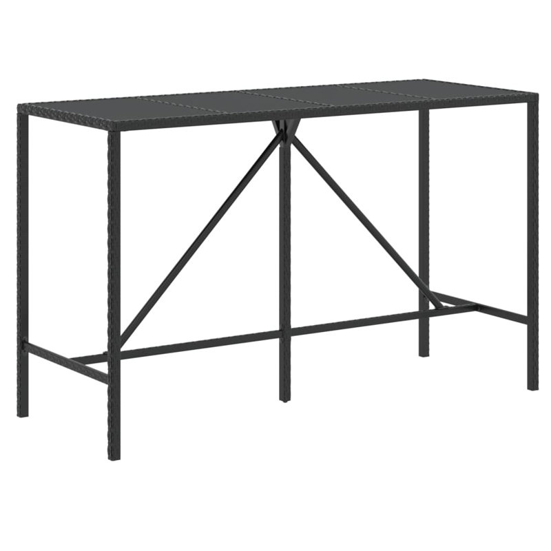 Leithan Rectangular 180Cm L Outdoor Standing Height Table, Black