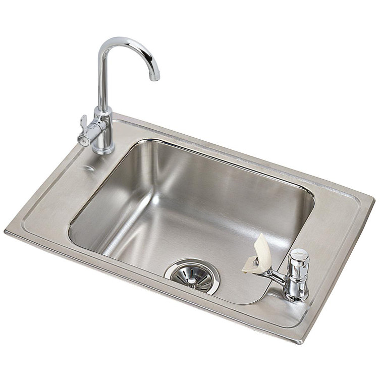 Celebrity 25" L x 17" W Drop-In Kitchen Sink with Faucet in Stainless Steel Finish