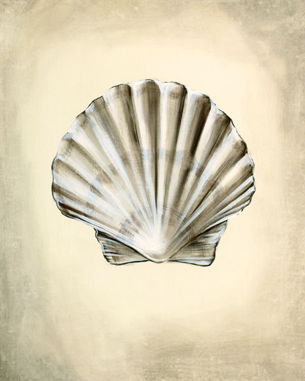 «Seashells IV» par Sydney Edmunds - impression, H 59 po x l 47 po x P 1,5 po, Extérieur