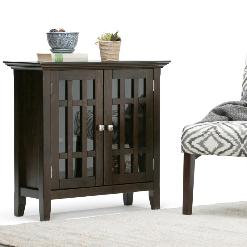 Bedford Dark Tobacco Brown Pine 32" Low Storage Cabinet