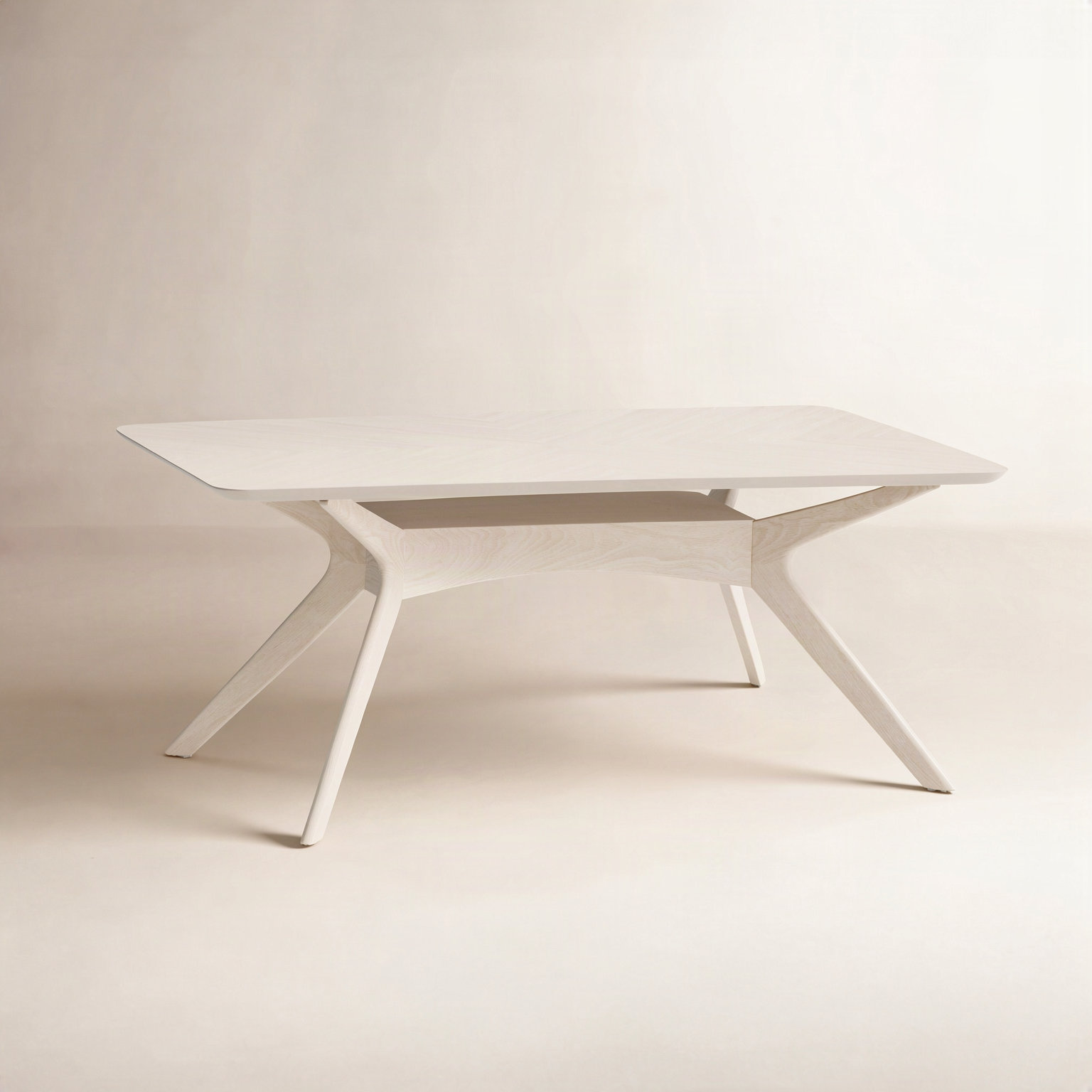 Budapest 71" Oak Dining Table, White Wash